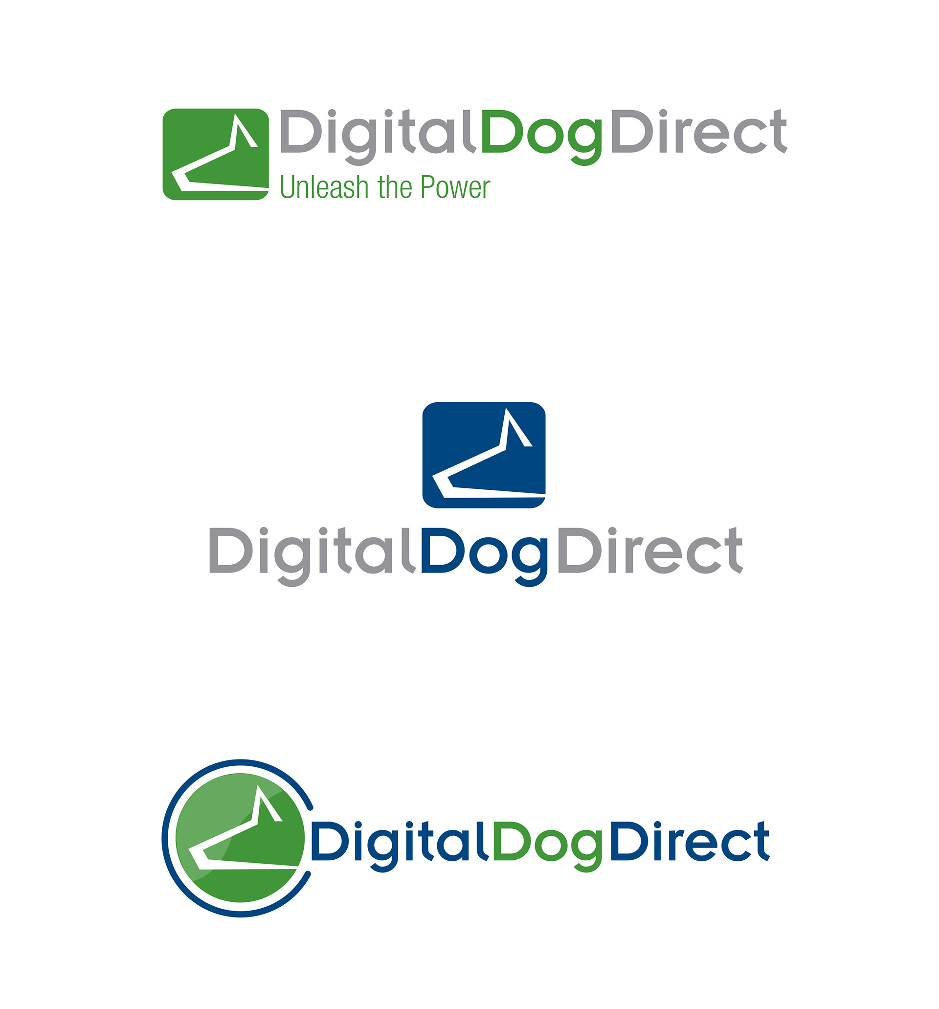 Logos for a digital marketing, e-commerce company.