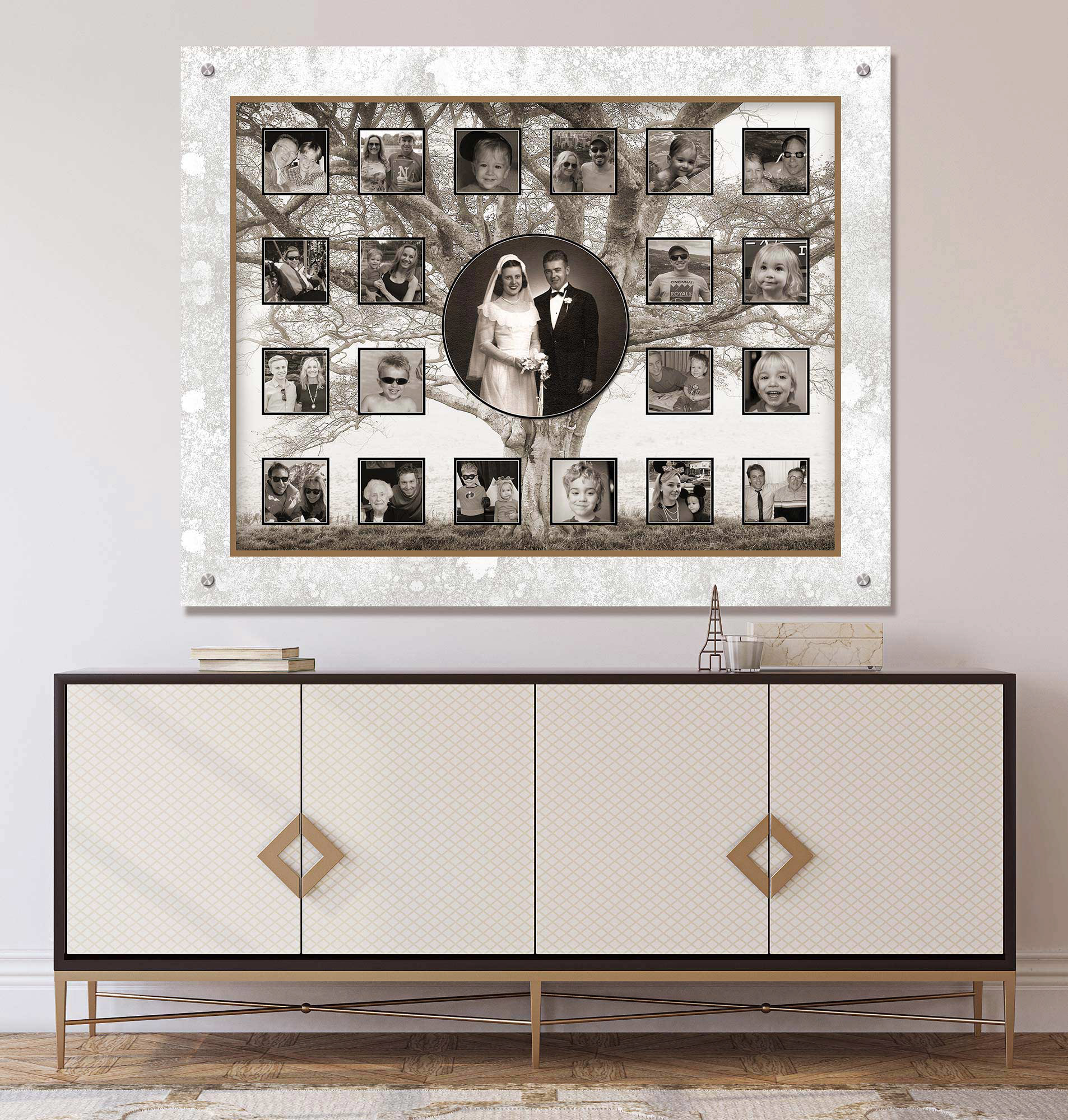 Family tree grayscale