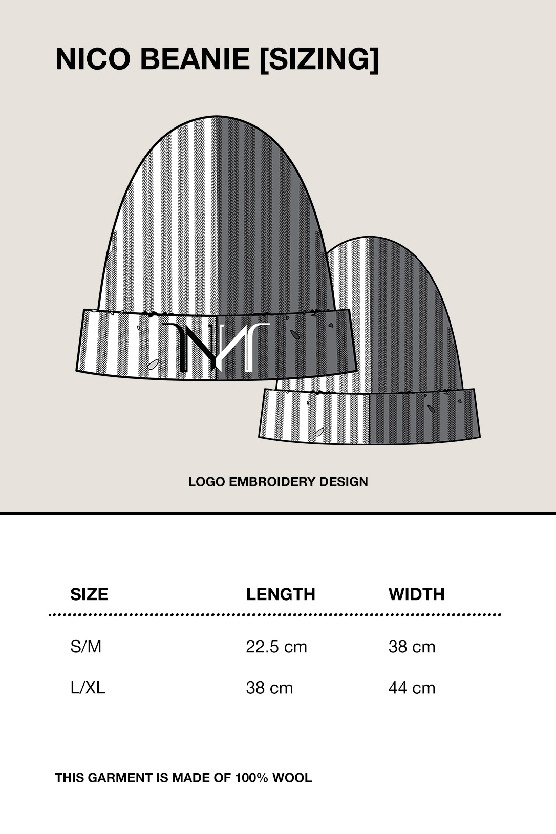 size chart web graphic