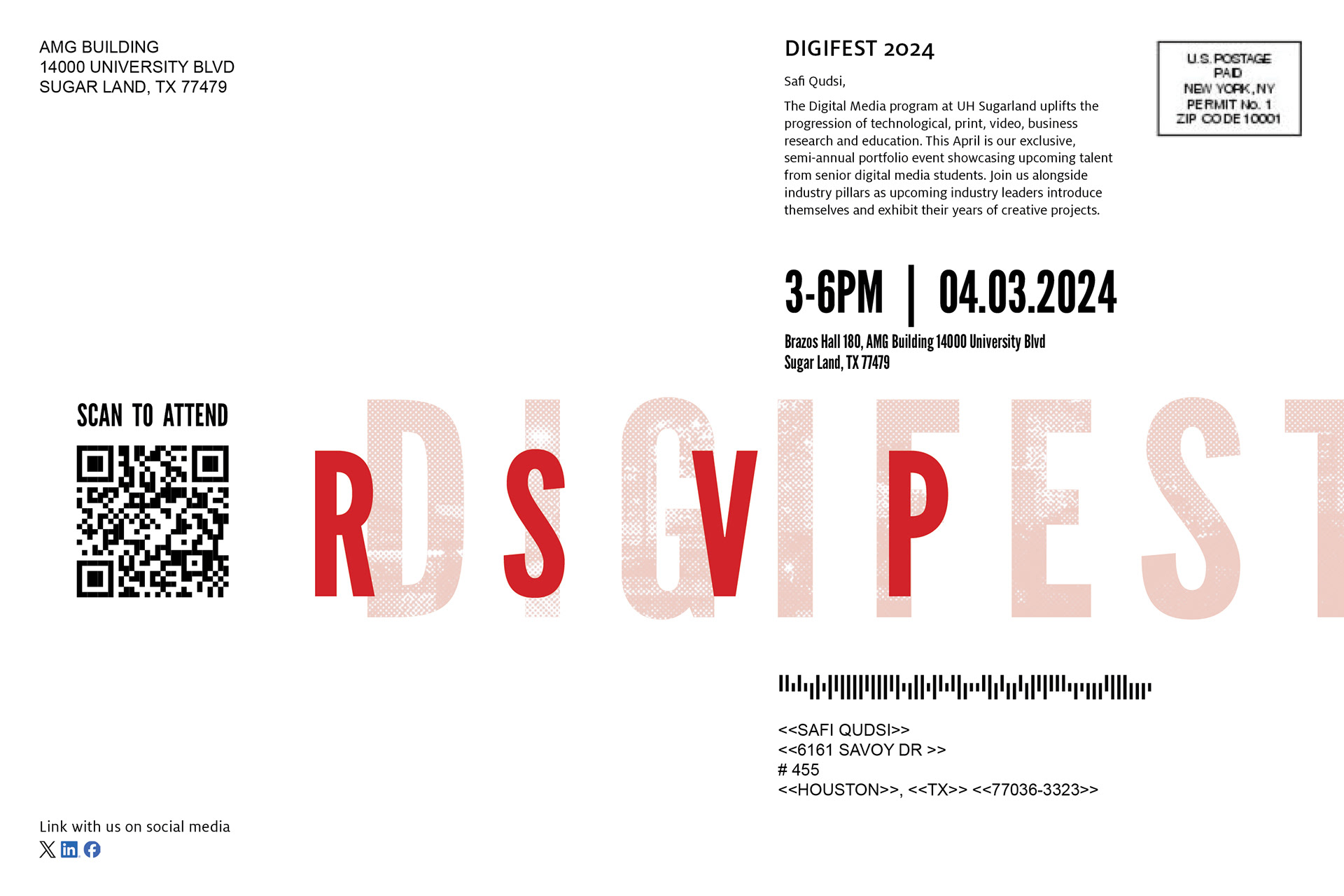 back postcard design sample