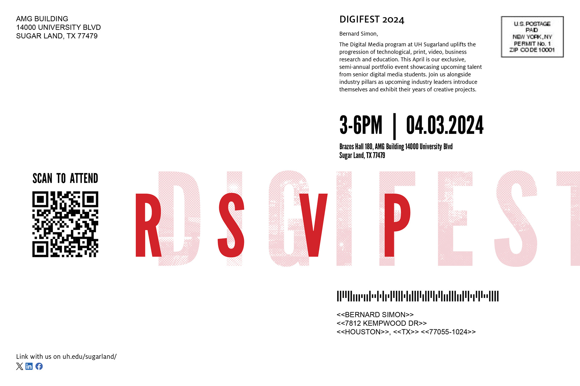 back postcard design sample