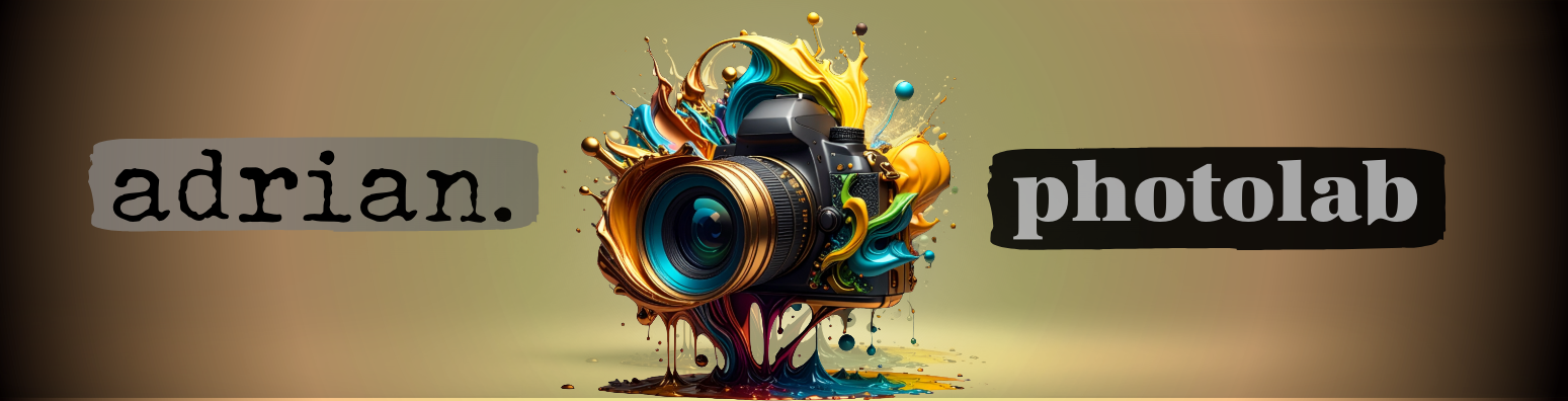 Adrian Long Photography, Logo with sketch vintage camera and business name