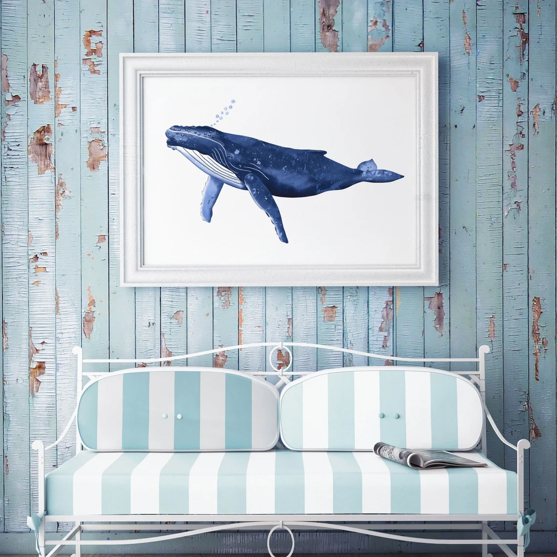 Cornish Humpback Whale Art Print by Sarah Whittle Illustration, Cornwall