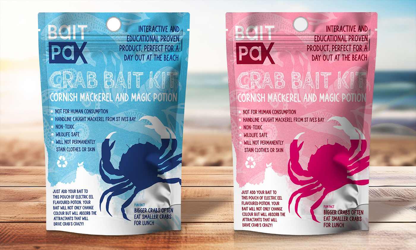 Packaging illustrations for Bait Pax
