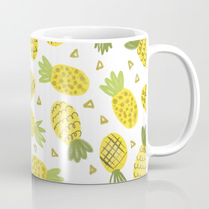 Pineapple Doodle Surface Pattern Design by Sarah Whittle Illustration, Cornwall