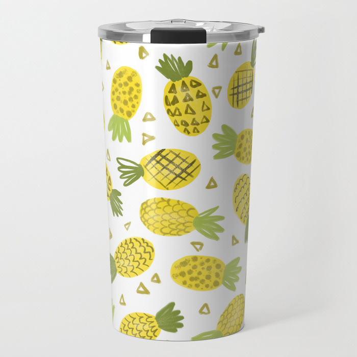 Pineapple Doodle Surface Pattern Design by Sarah Whittle Illustration, Cornwall