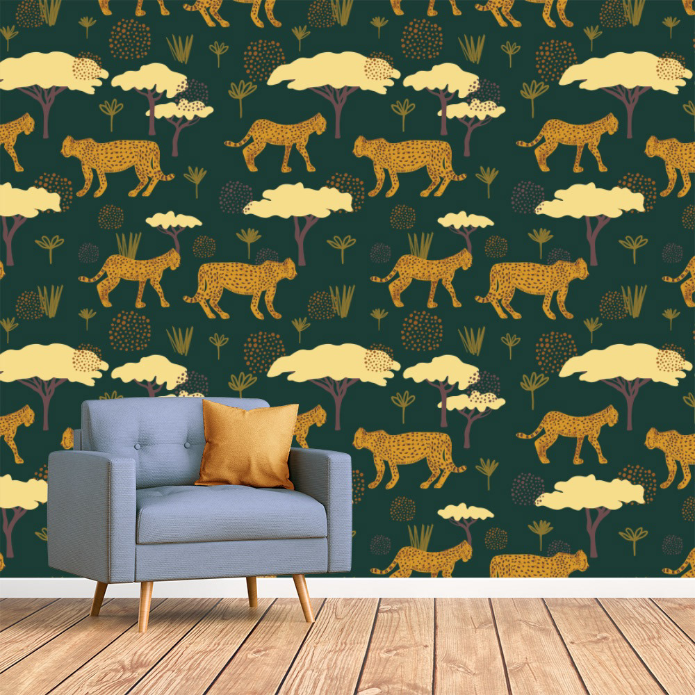 Leopards on the Prowl Surface Pattern Design by Sarah Whittle Illustration, Cornwall