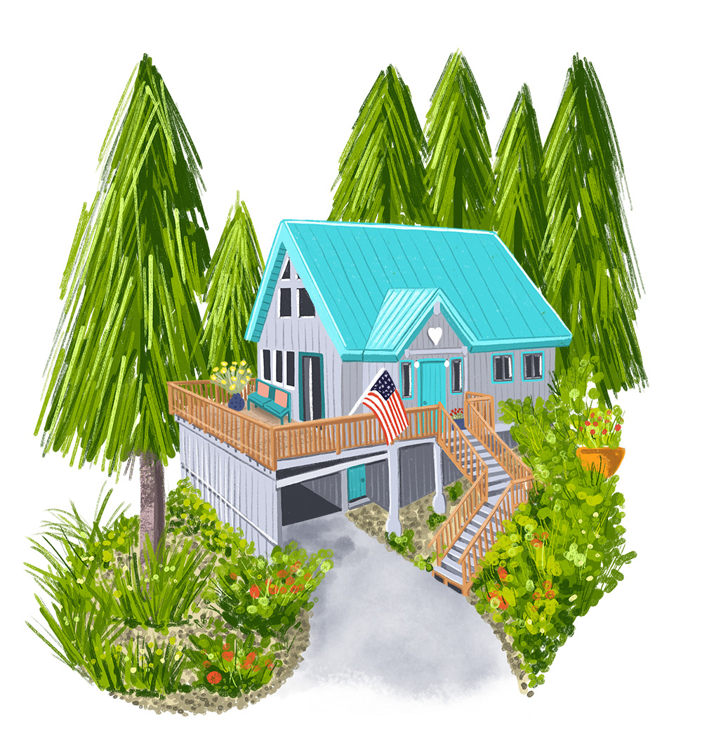 House Portrait Illustration by Sarah Whittle Illustration