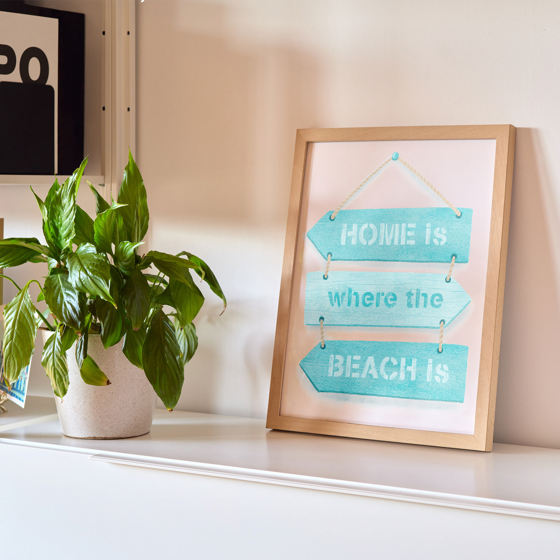 Home is where the beach is art print by Sarah Whittle Illustration, Cornwall