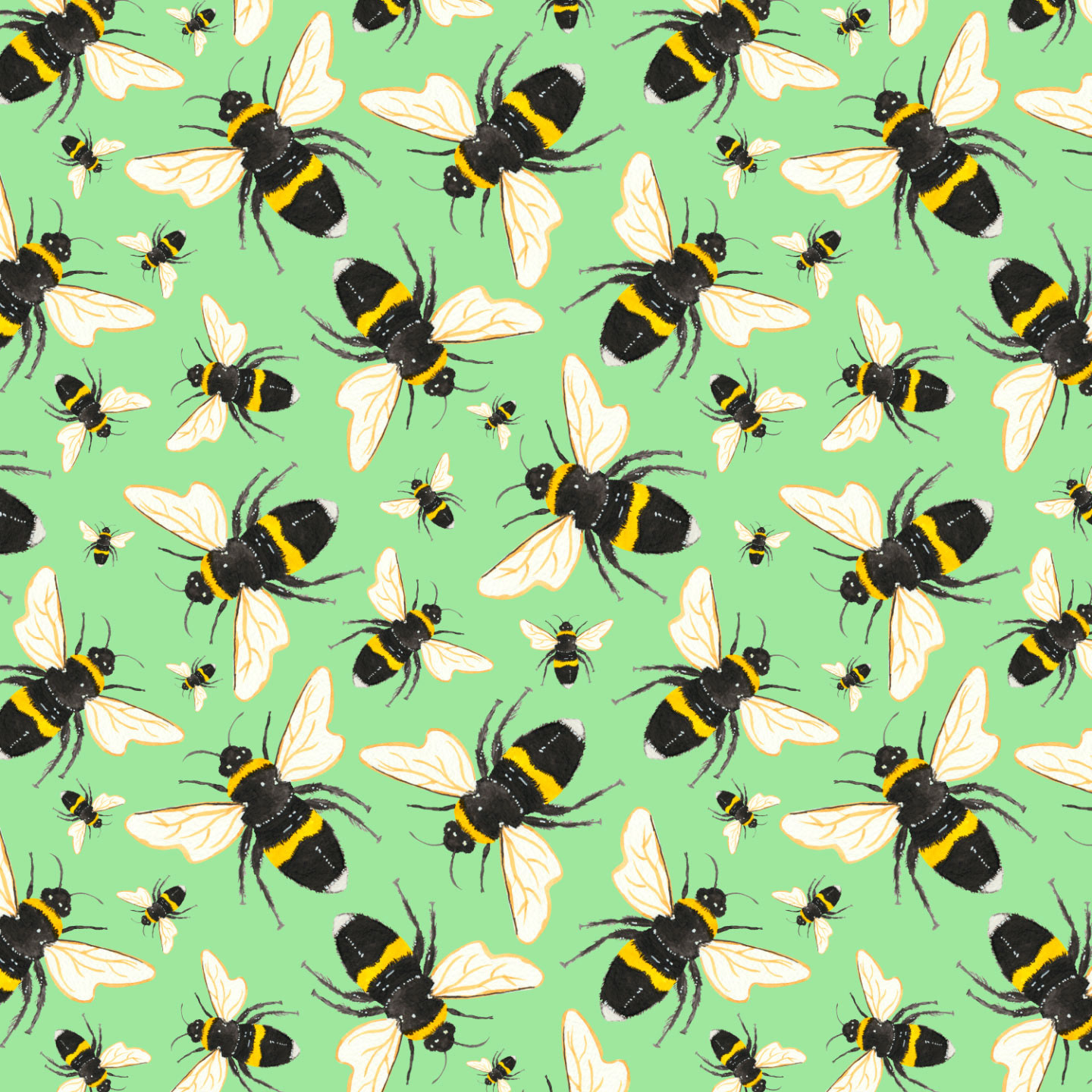 Bees by Sarah Whittle Surface Pattern Design Cornwall.