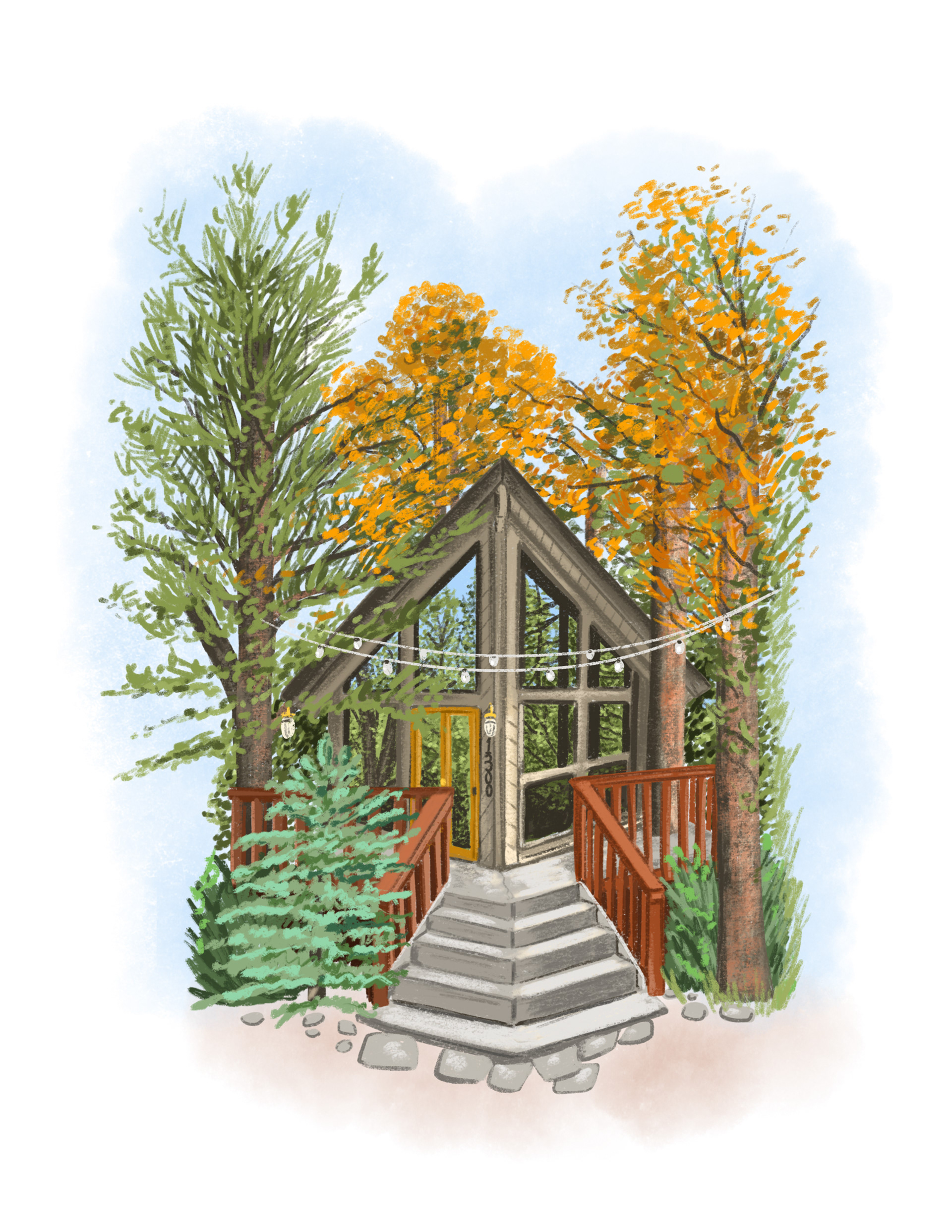 House Portrait Illustration by Sarah Whittle Illustration