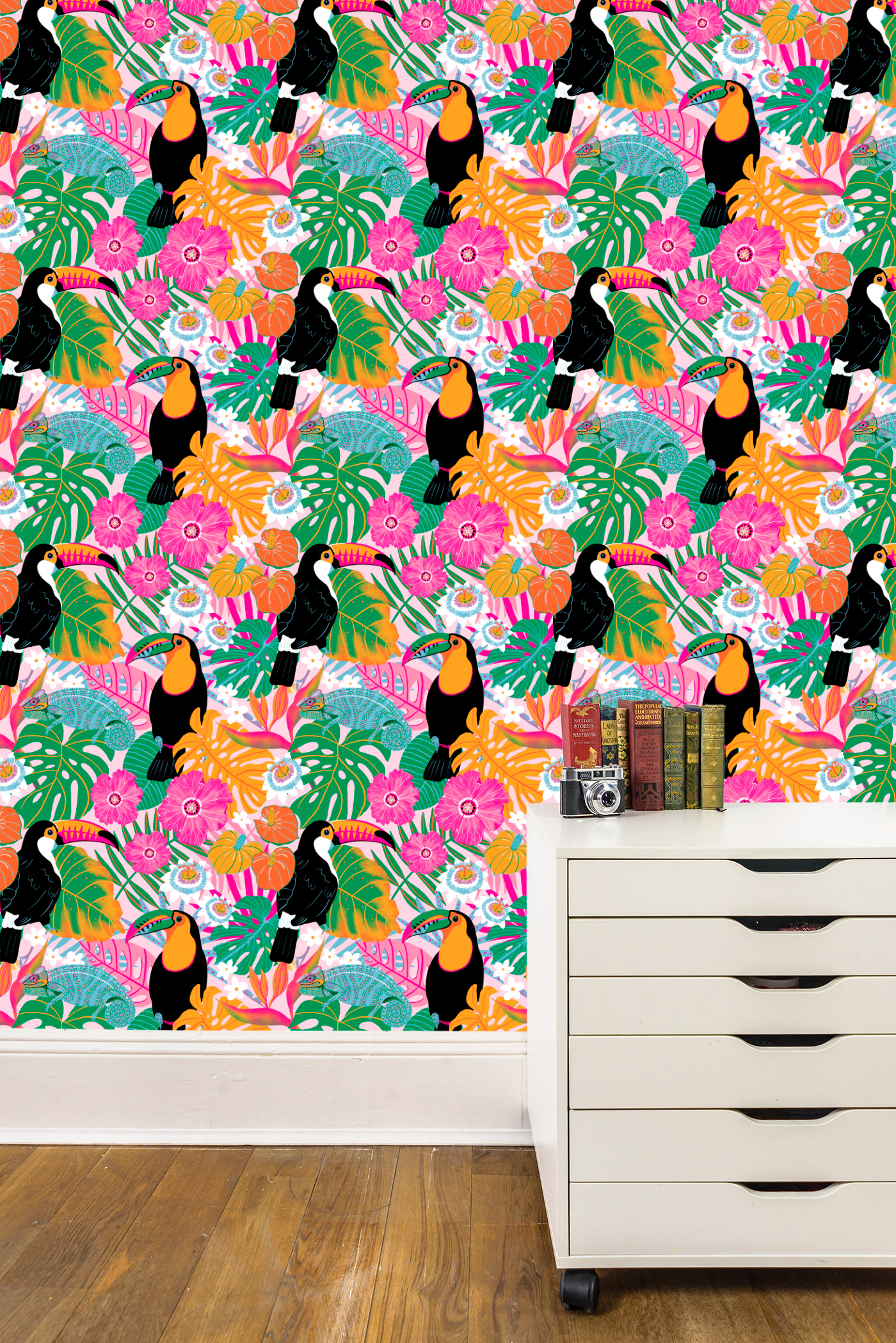 Tropical Toucans Surface Pattern Design by Sarah Whittle Illustration, Cornwall