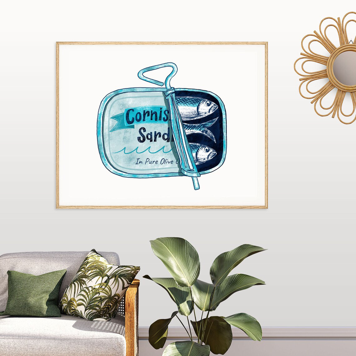 Cornish Sardines in a Tin Art Print by Sarah Whittle Illustration