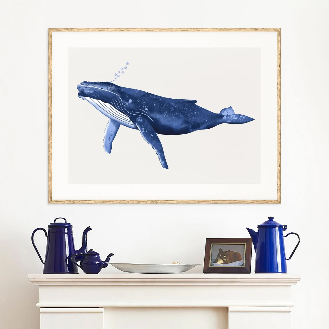 Cornish Humpback Whale Art Print by Sarah Whittle Illustration, Cornwall