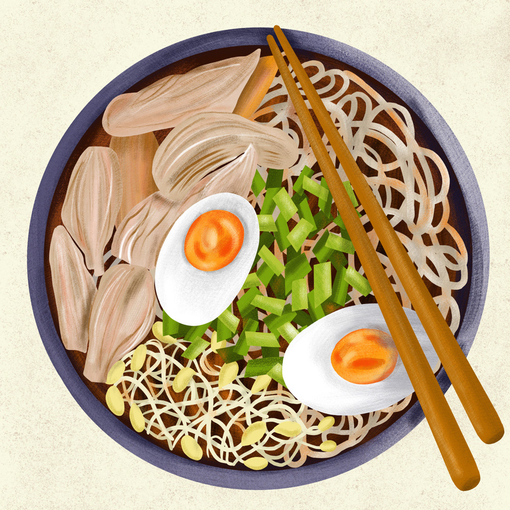 Ramen Illustration by Sarah Whittle Illustration