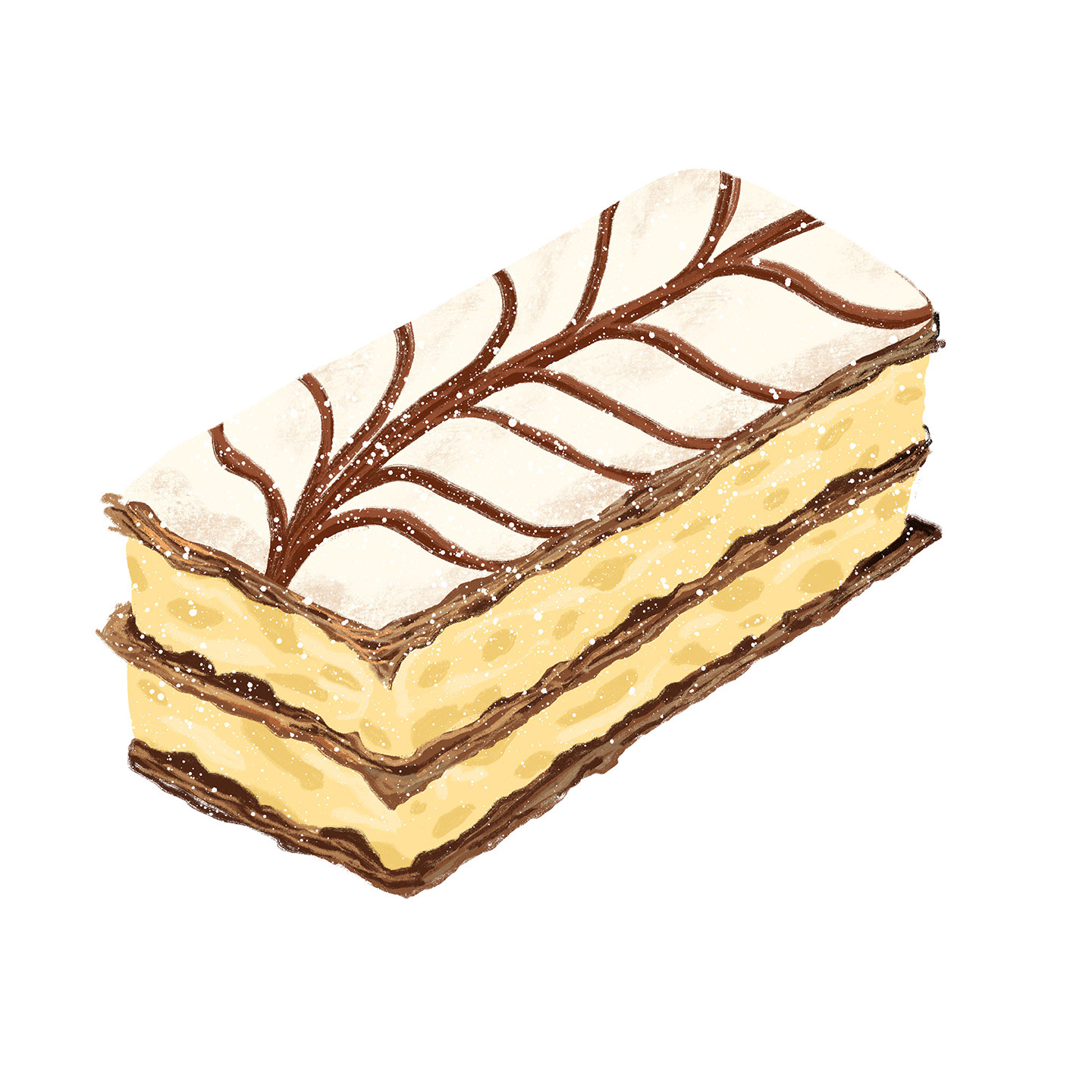 Danish Pastry illustration by Sarah Whittle, Cornwall.