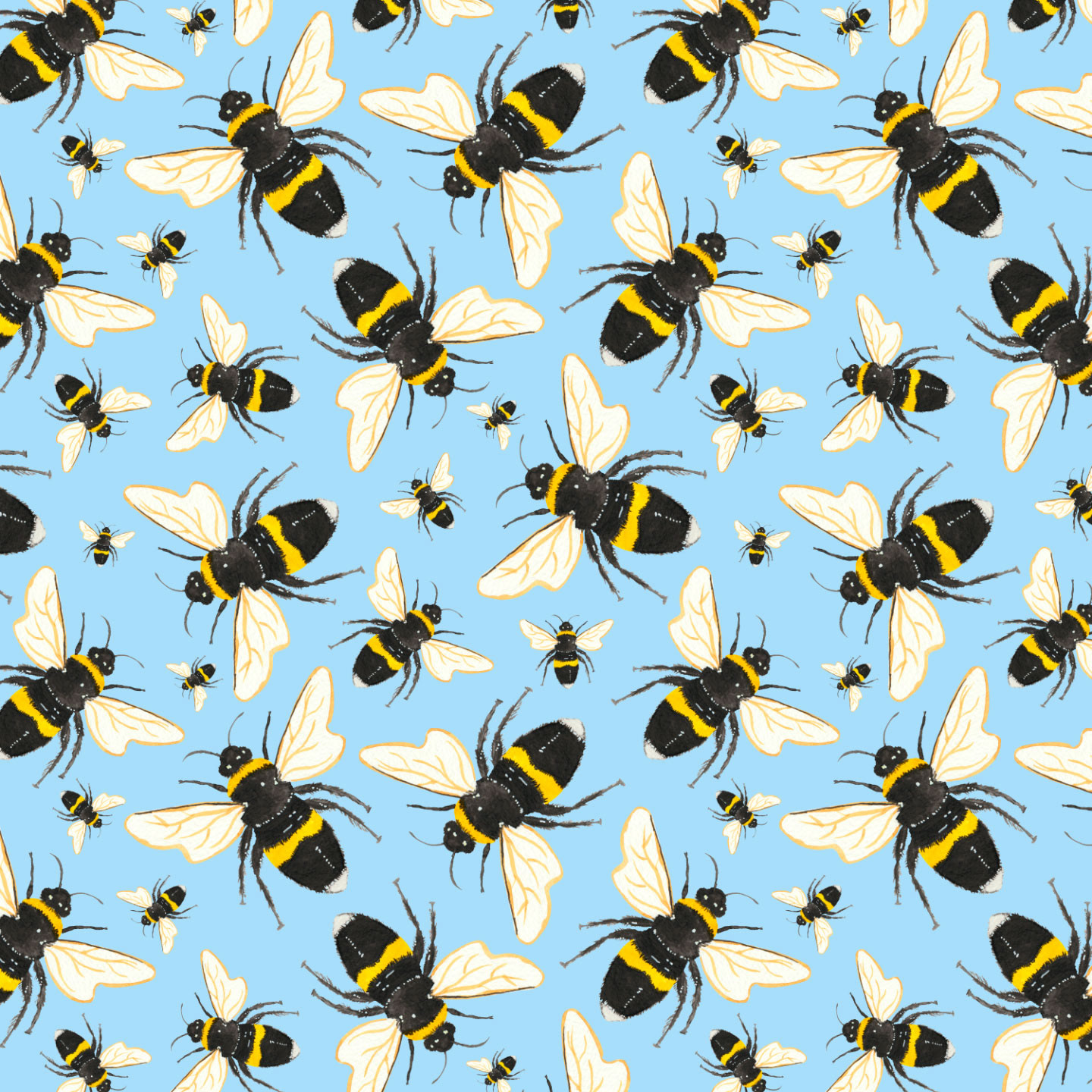 Bees by Sarah Whittle Surface Pattern Design Cornwall.