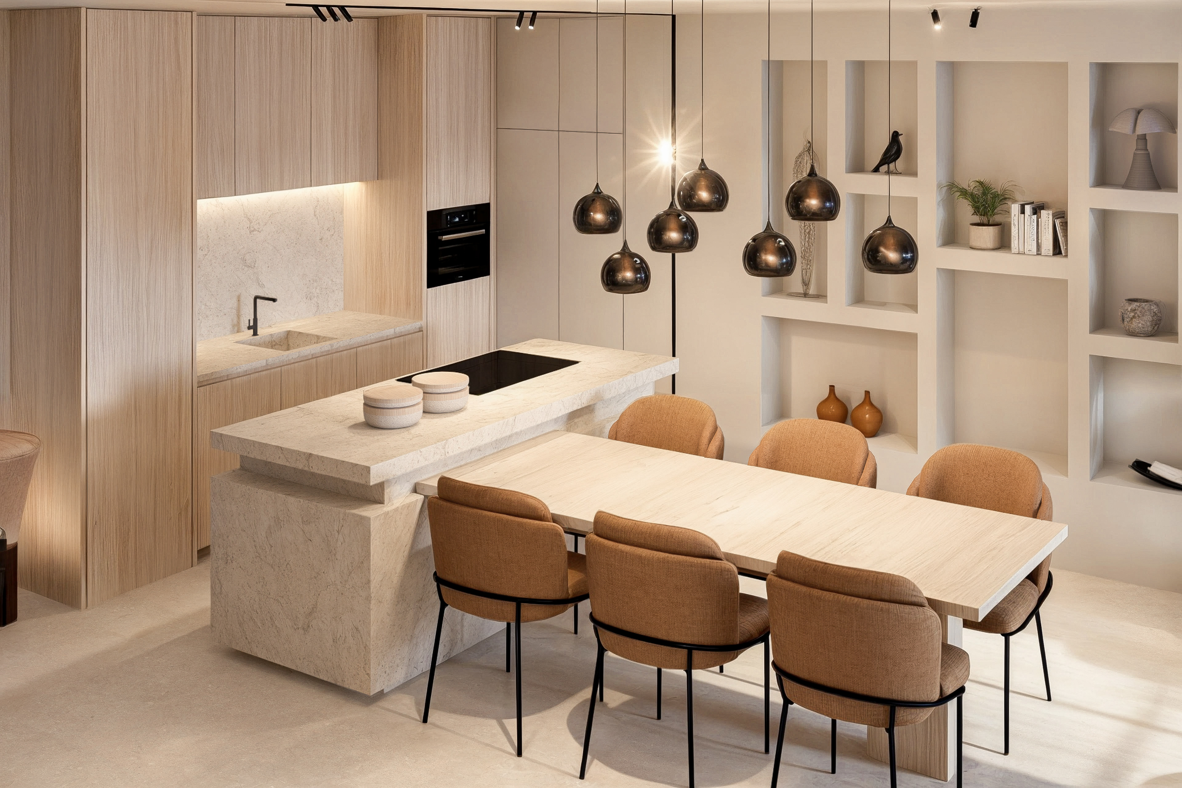kitchen and dining