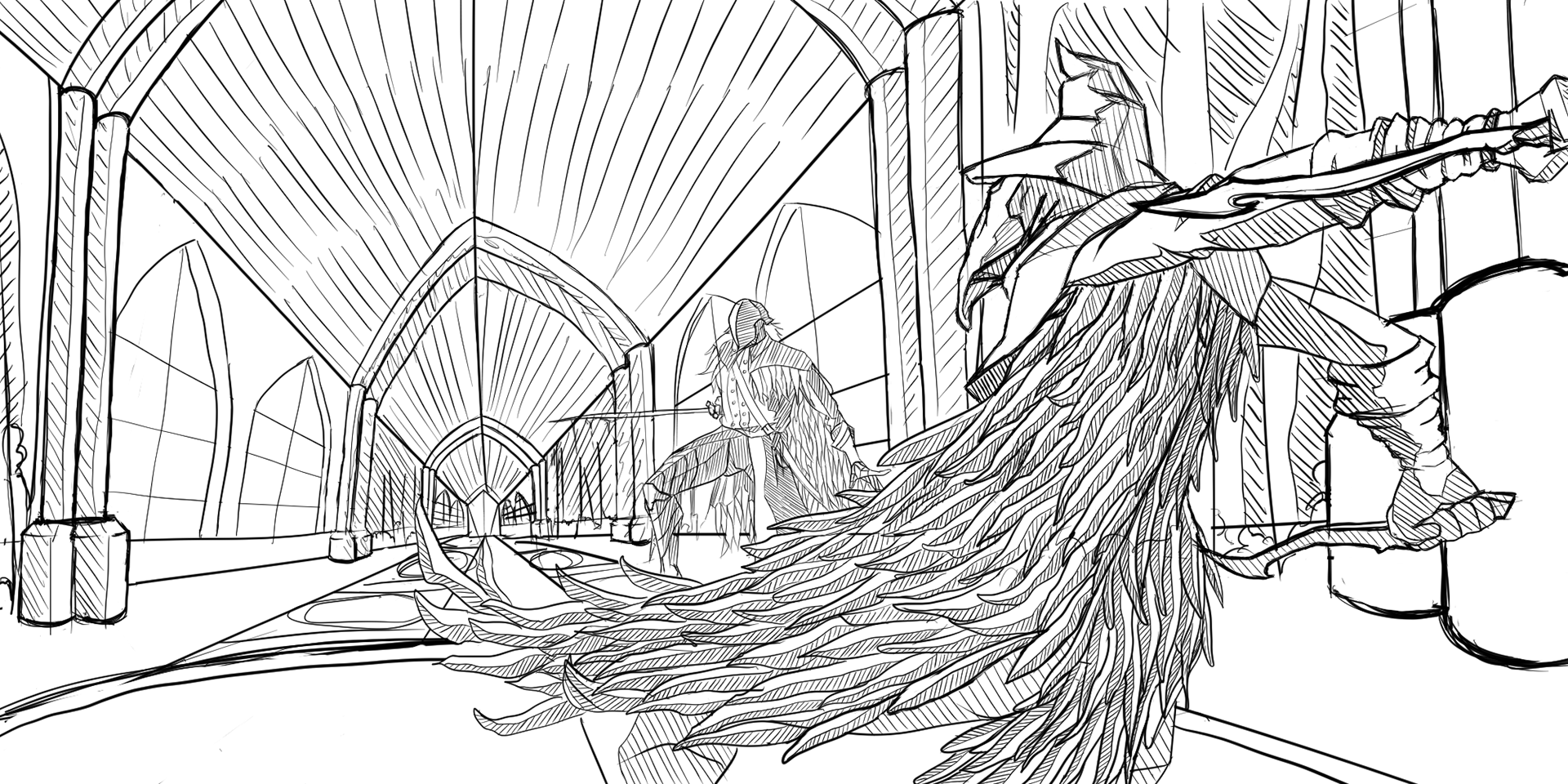 Background line art