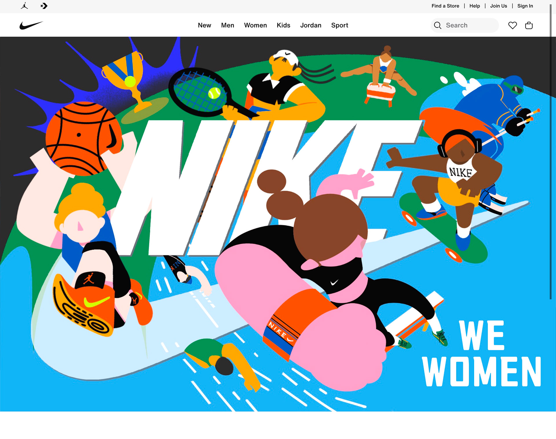 "We women!" Banner design for NIKE, digital