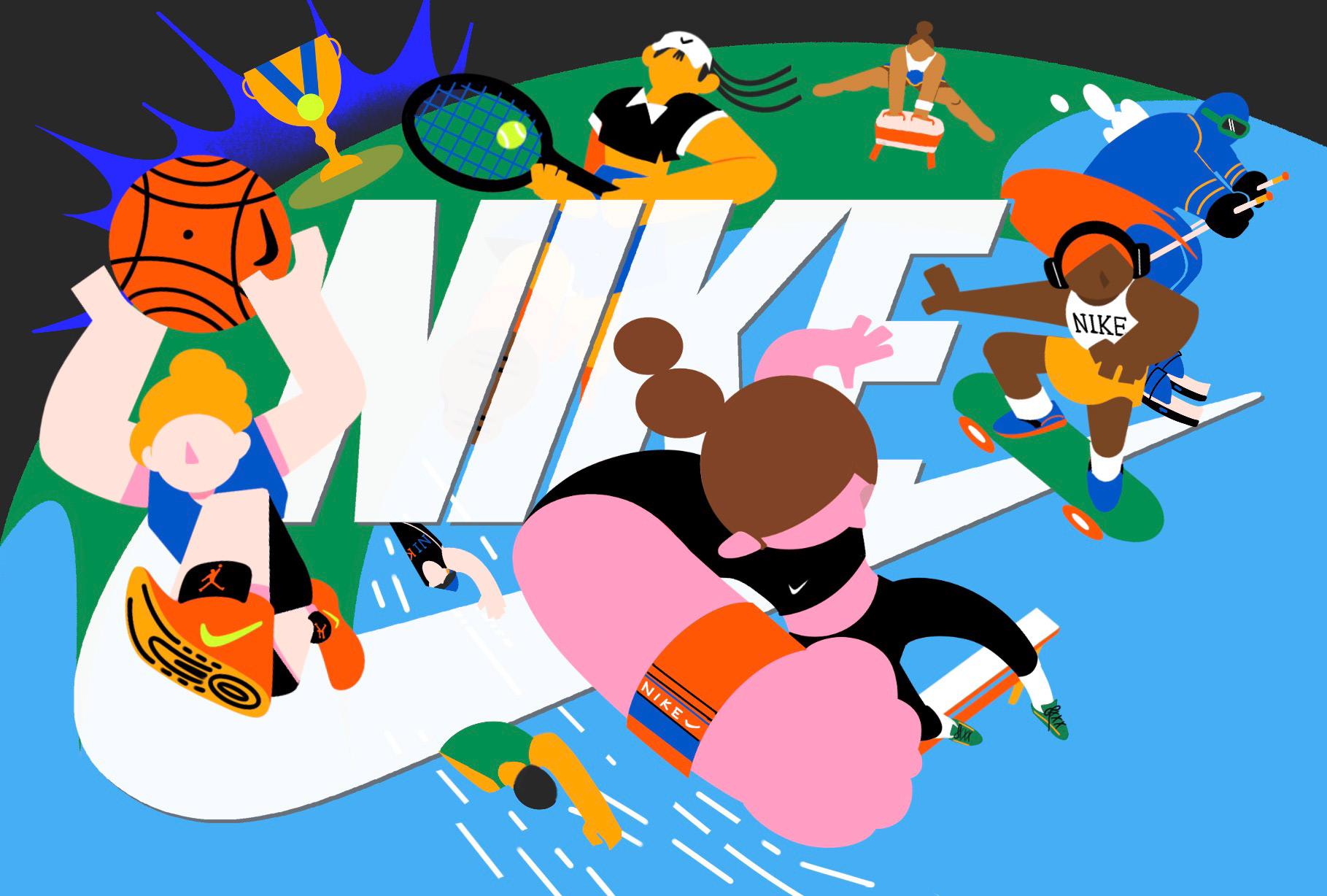 "We women!" Banner design for NIKE, digital