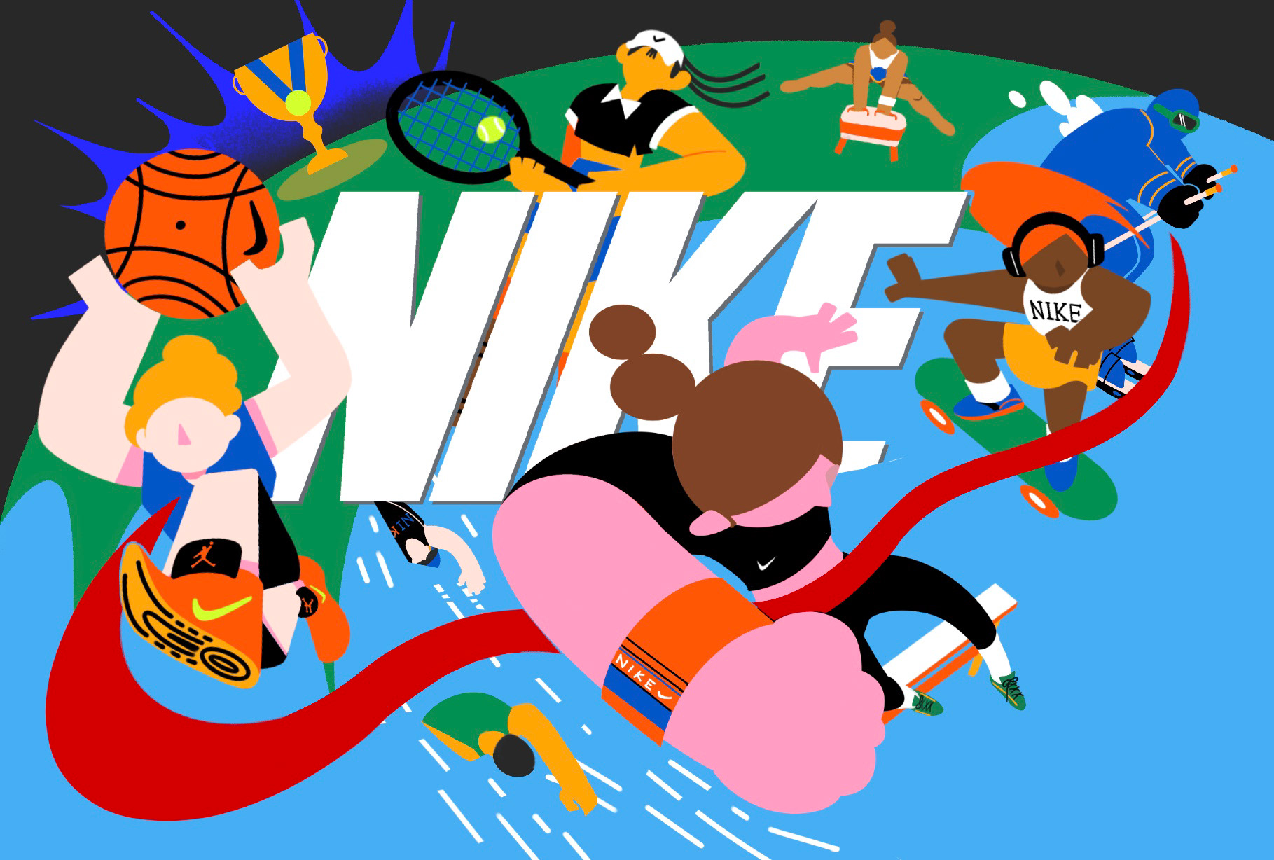 "We women!" Banner design for NIKE, digital