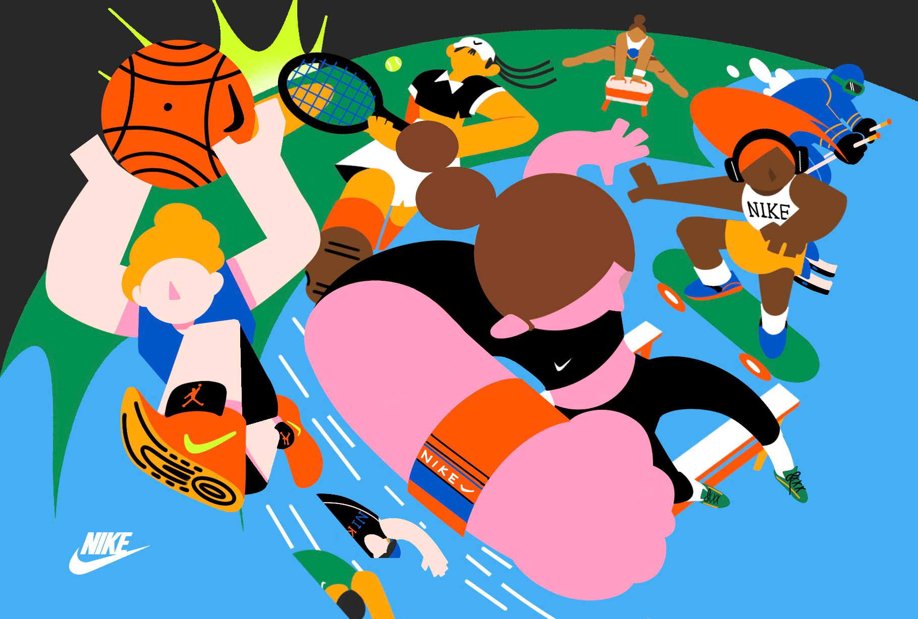 "We women!" Banner design for NIKE, digital