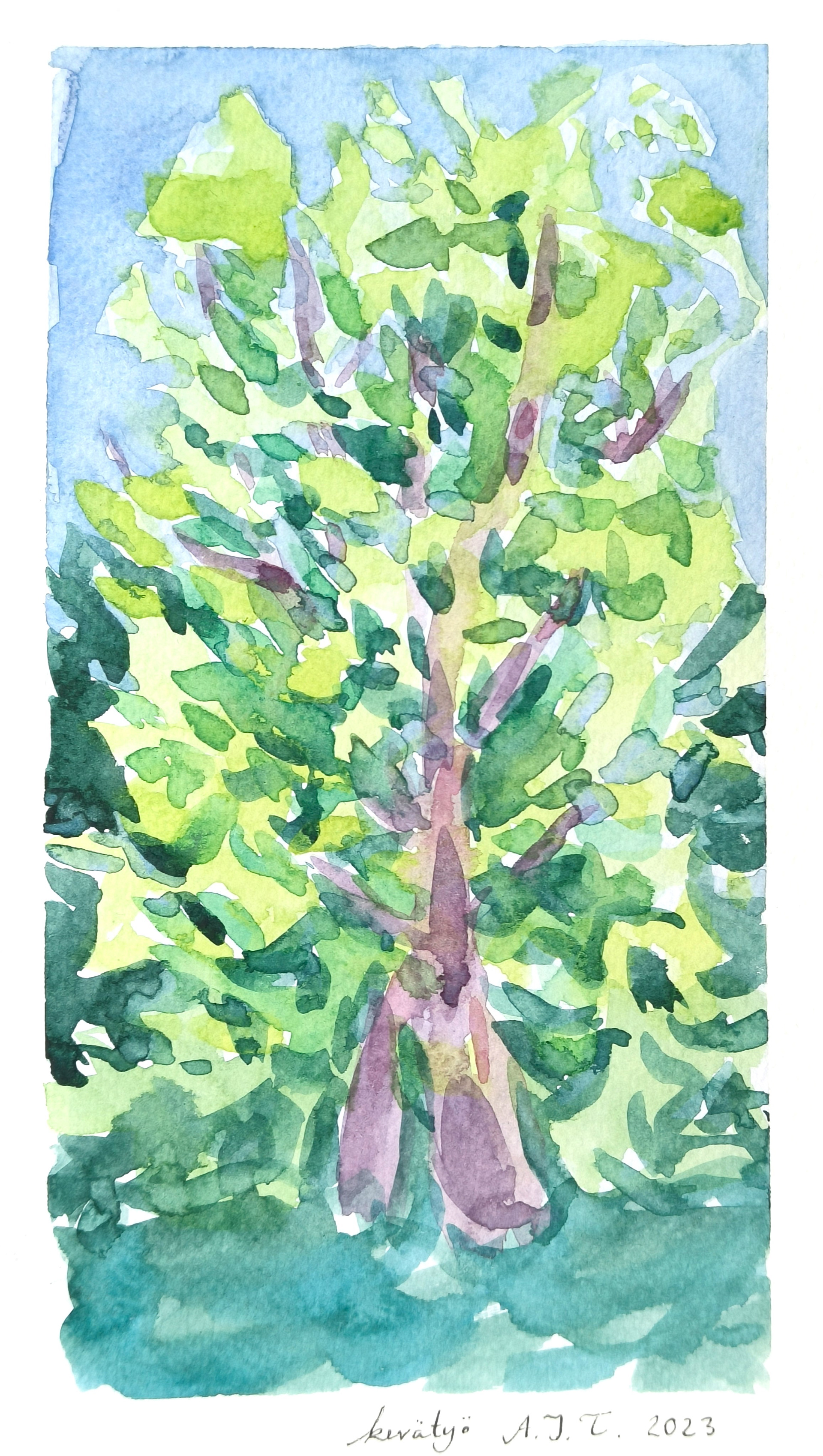 Spring night. 2023. Watercolor on paper.