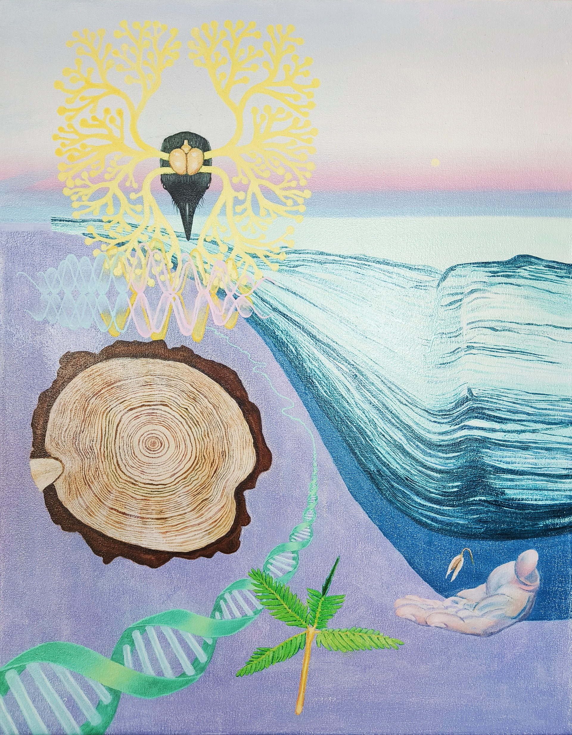 Memory as a Property of Nature: a Study. 2024. Oil on canvas. 70 x 55 cm.