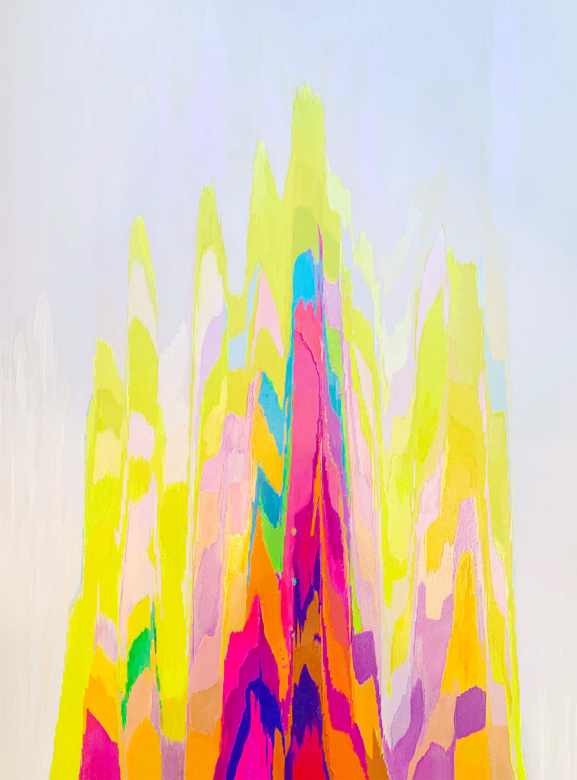 Chroma Drip / Emergence 40 x 30 Mixed Media on Canvas 2022 (PC)