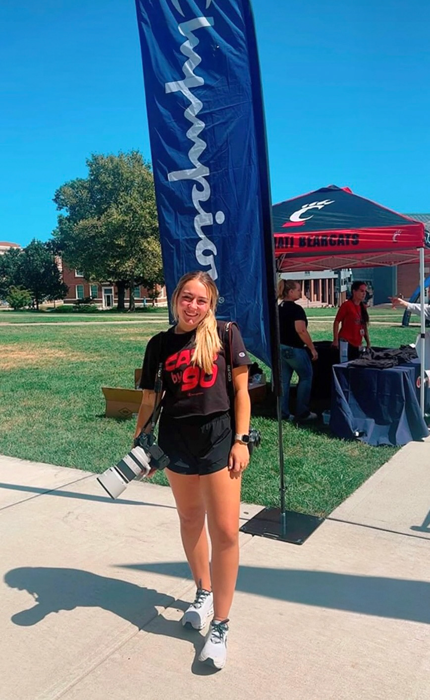 Photographing a Champion event on the University of Cincinnati's campus in Fall of 2024.