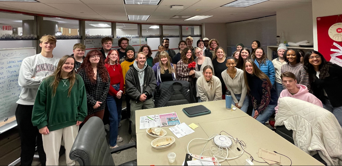 The News Record Fall of 2024 final meeting. This semester the photo section grew from having 2 contributors to 26!
