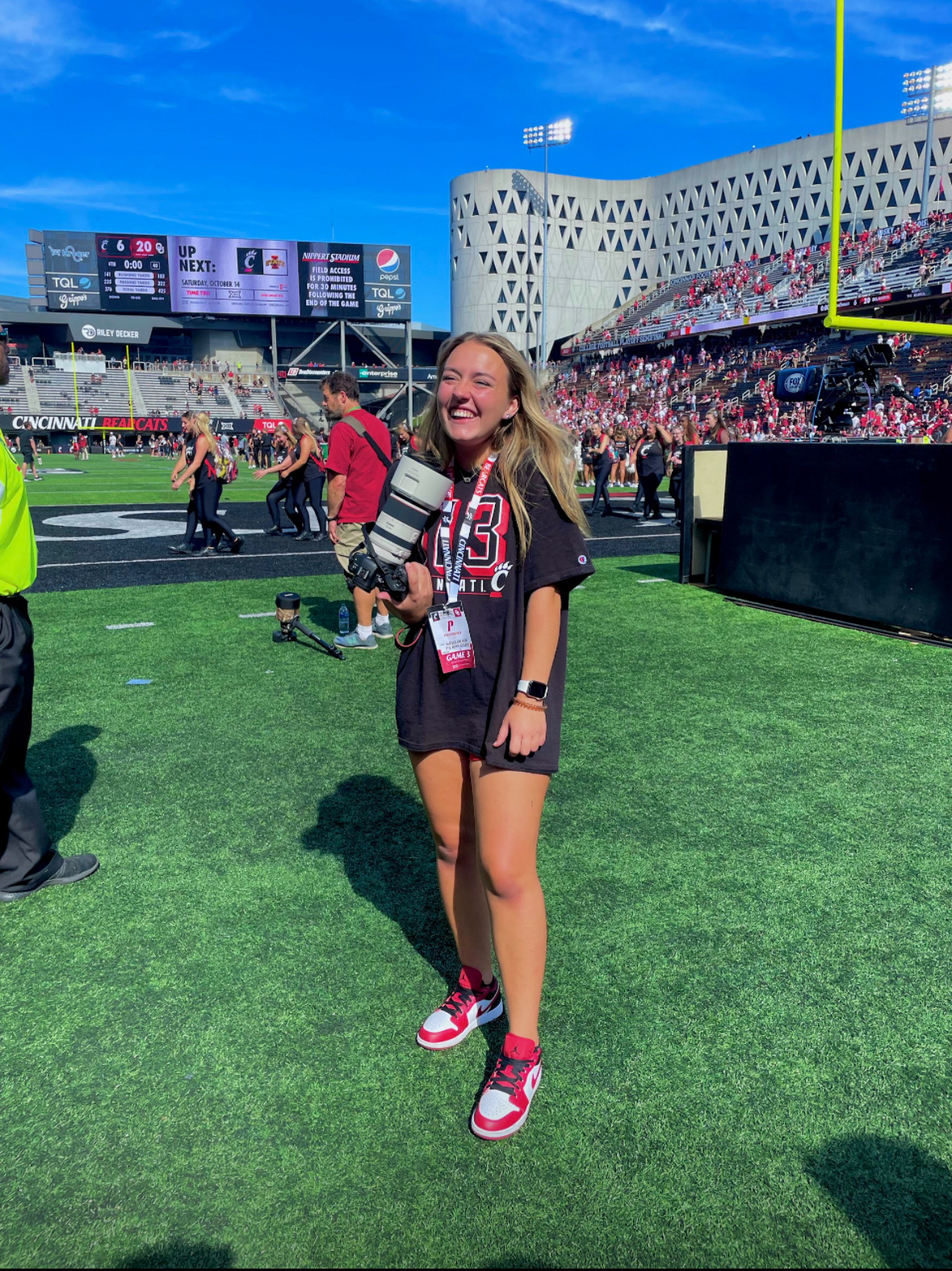My first football game at the University of Cincinnati!