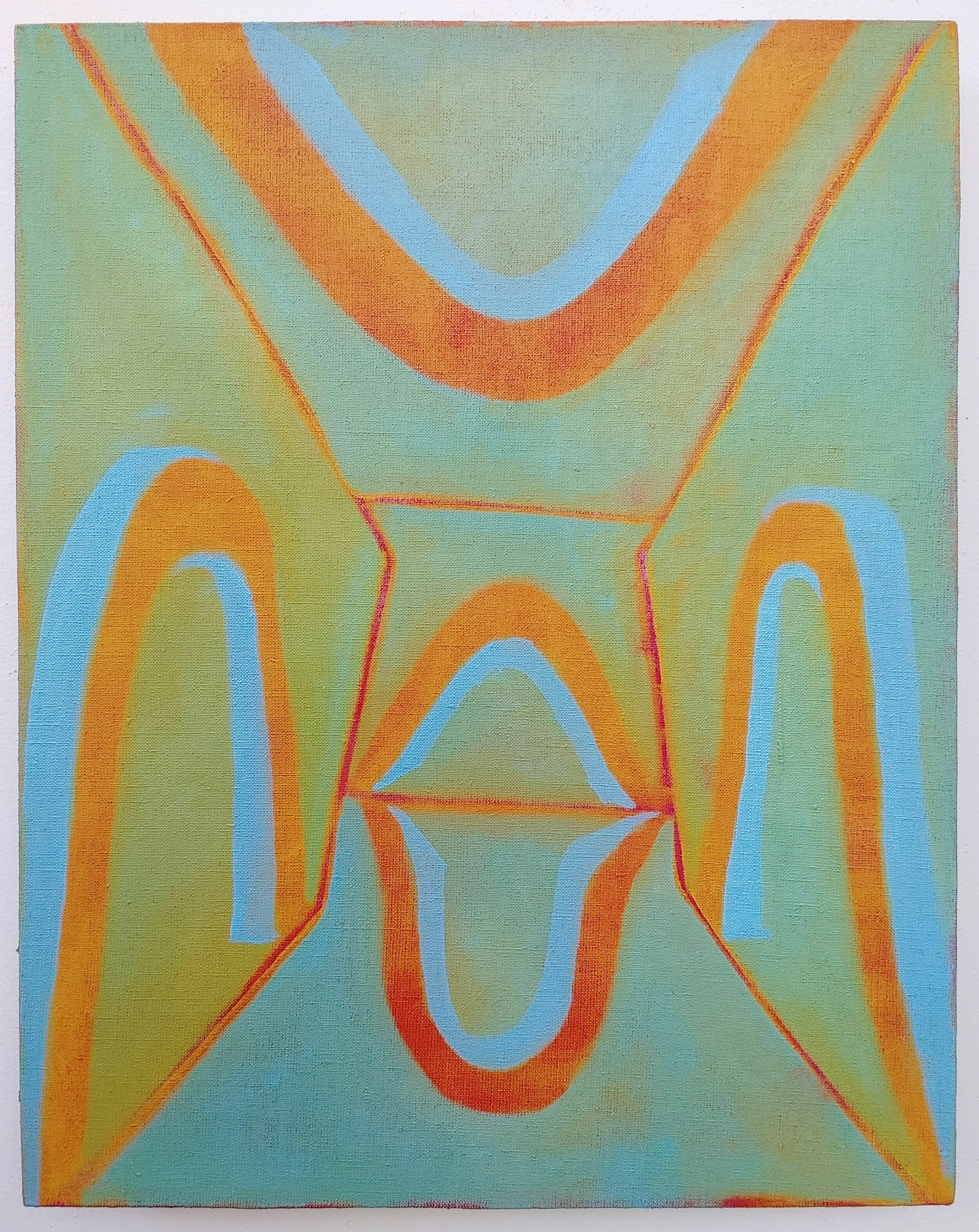 UPSLED!, oil on linen, 22x18", 2023