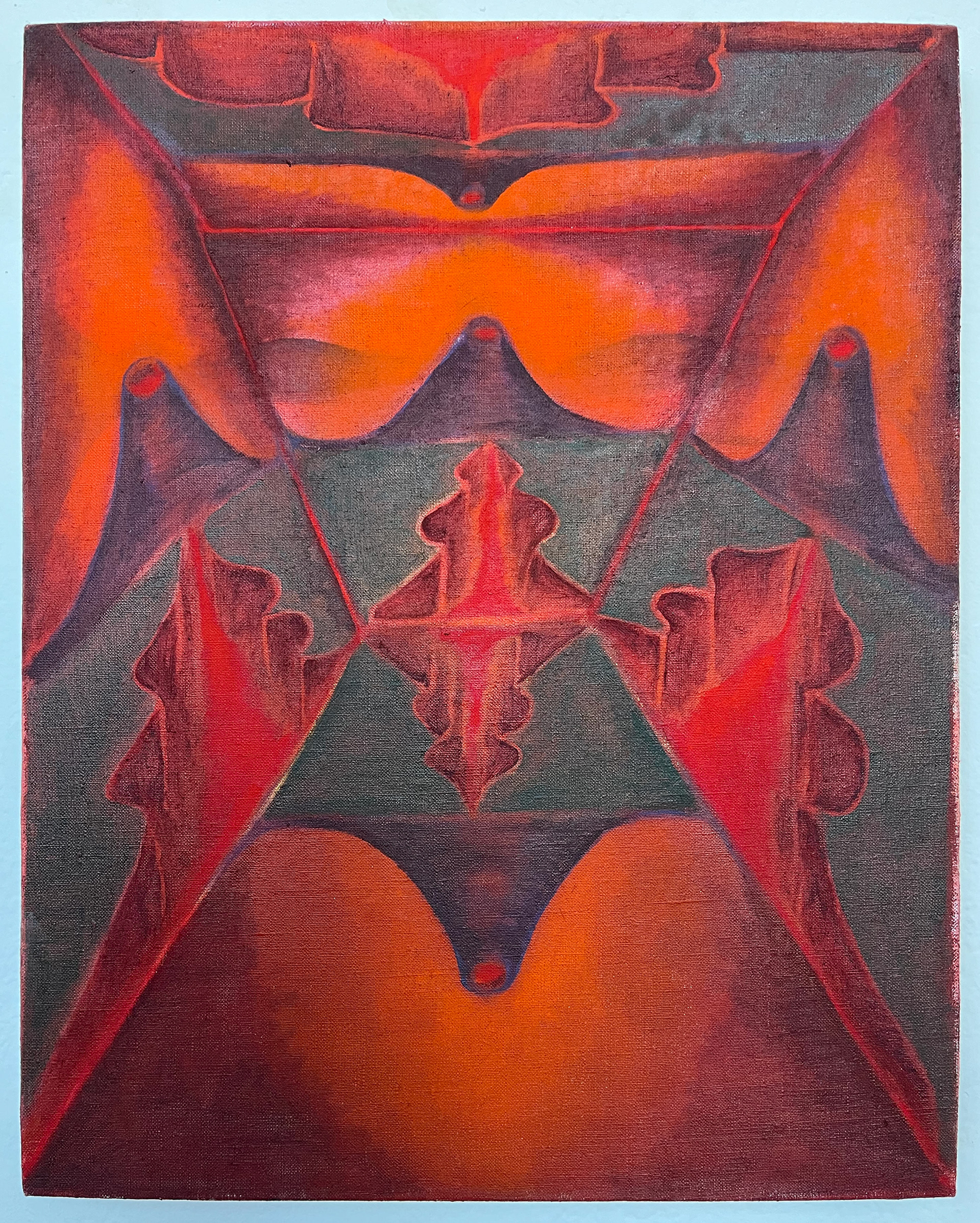 volcanoes are silly, oil on linen, 22x18", 2023