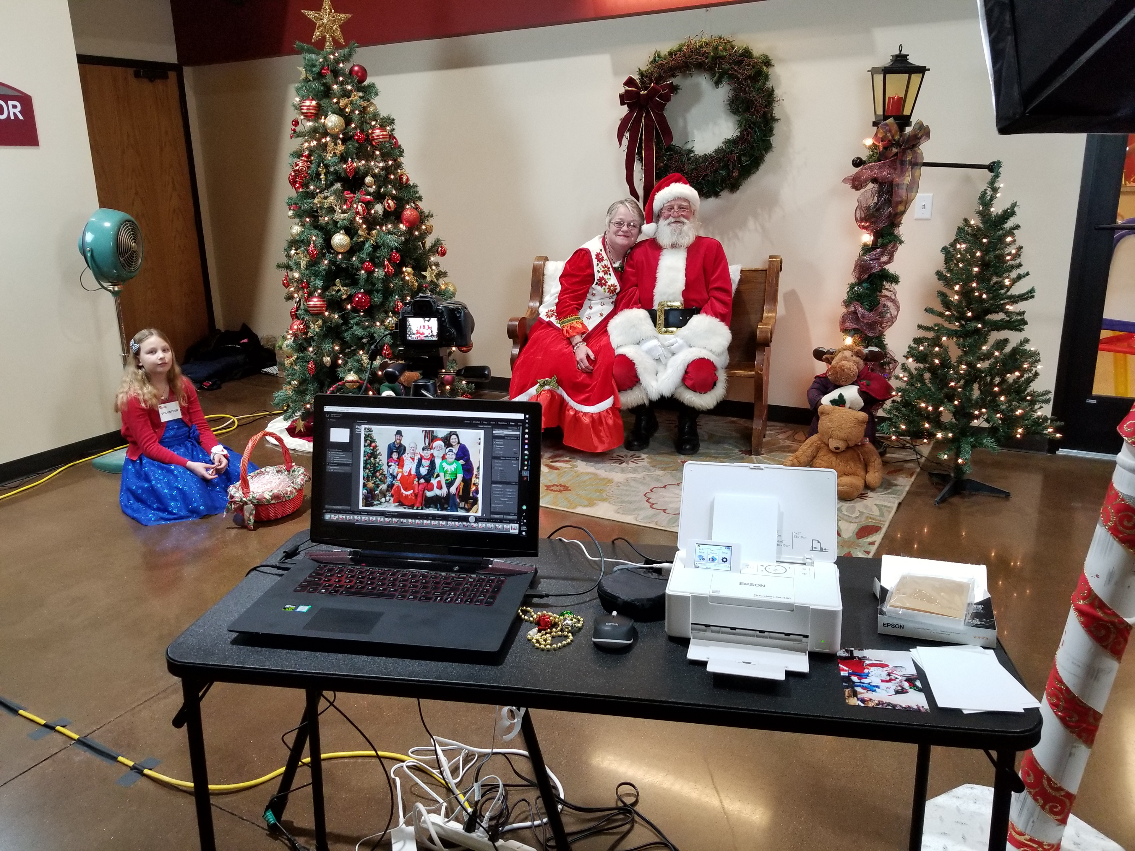 Photo set up for shoot and immediate print.