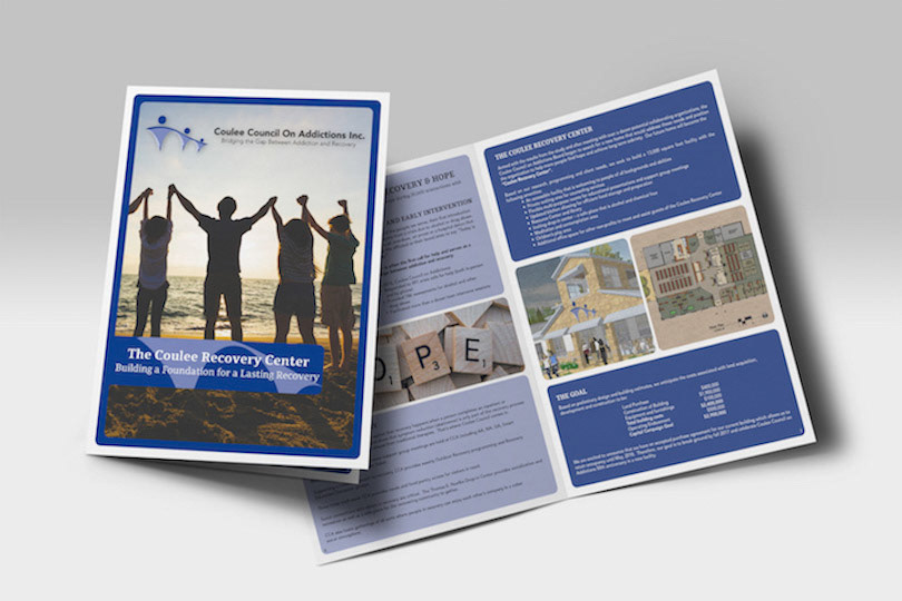 Fundraising print materials for Coulee Council on Additions' "The Coulee Recovery Center"