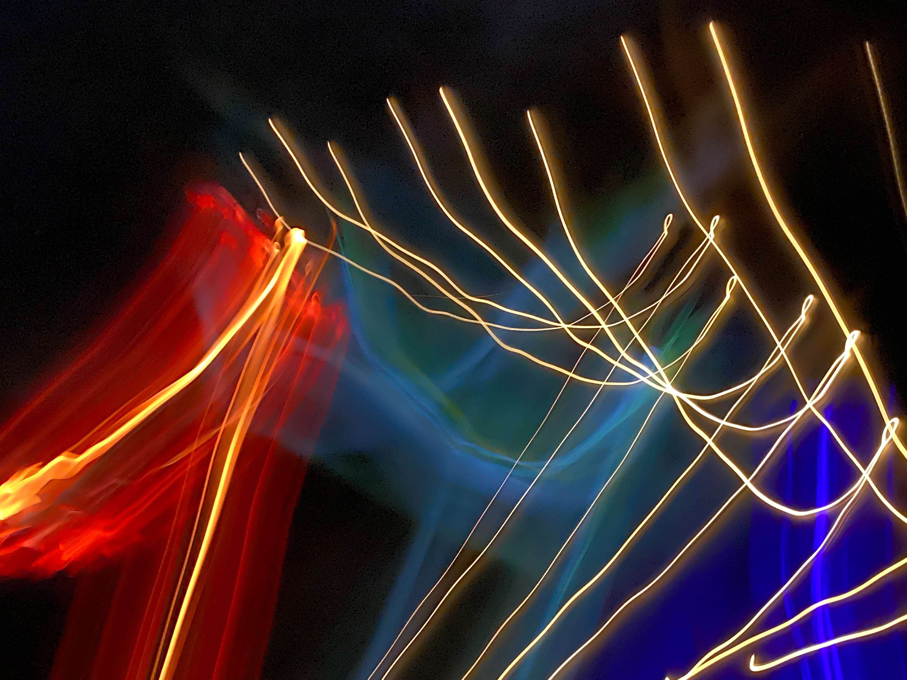 Abstract Long Time Exposure Light Streaks Creating Unique Artistic Visual Motion