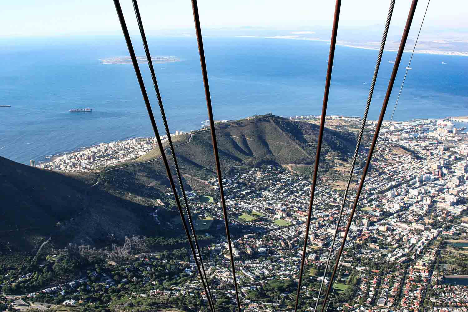 Cap Town :Vu du téléphérique de la  Montagne de la Table 