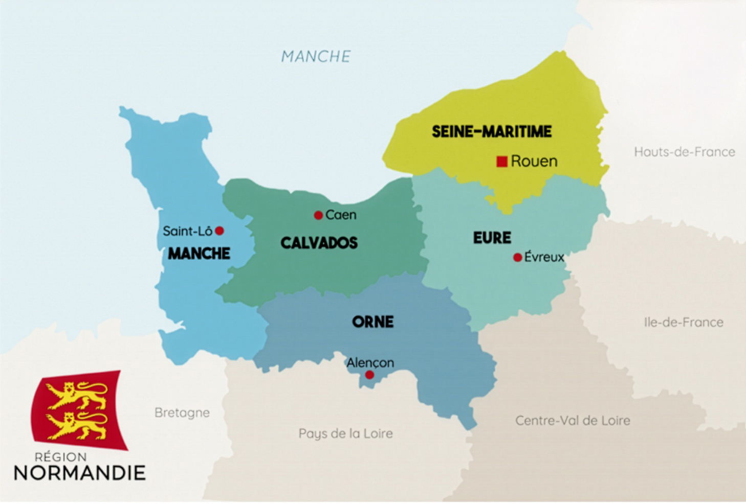 Les 5 départements normands