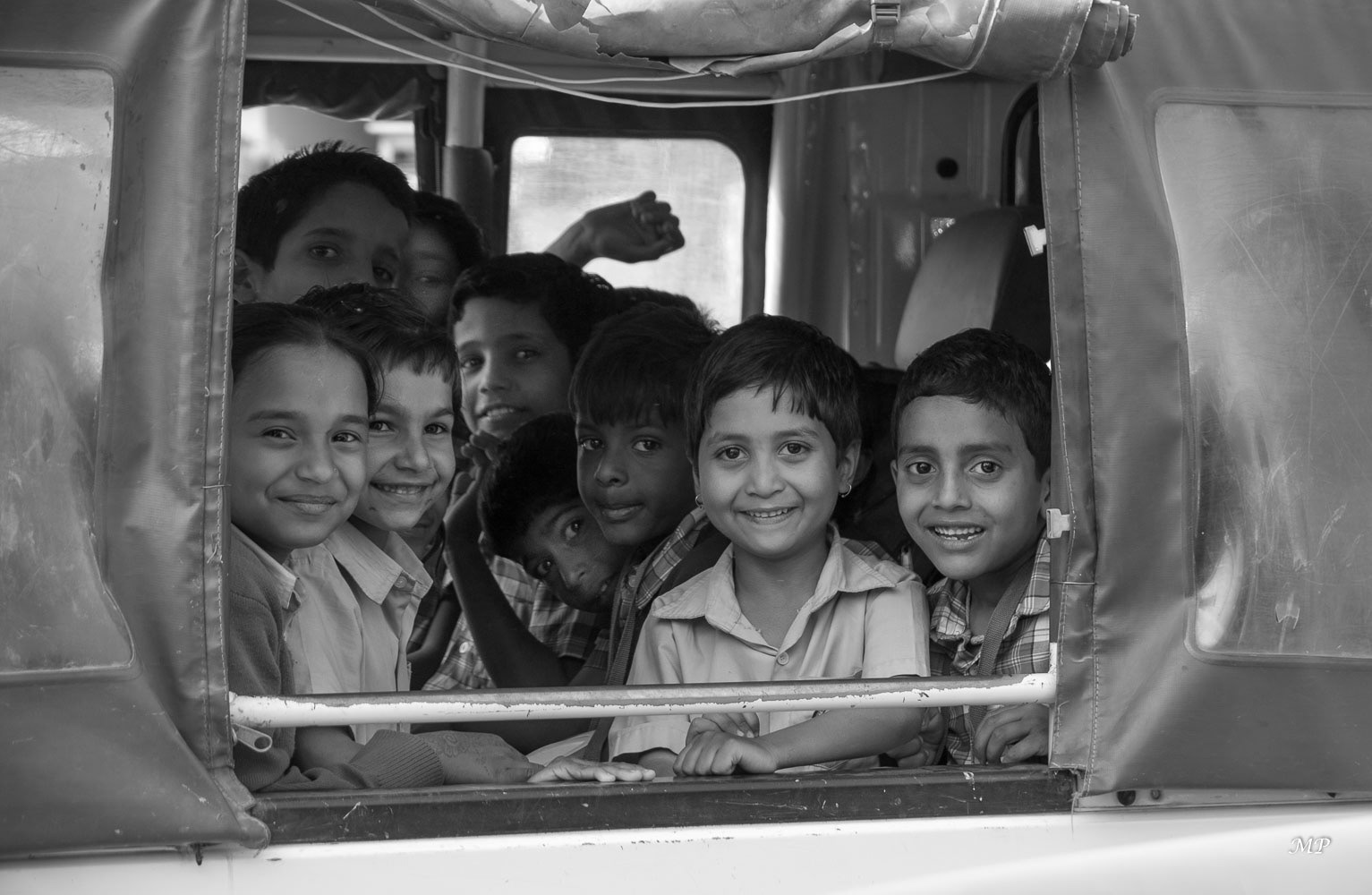 Retour de l'école en Inde