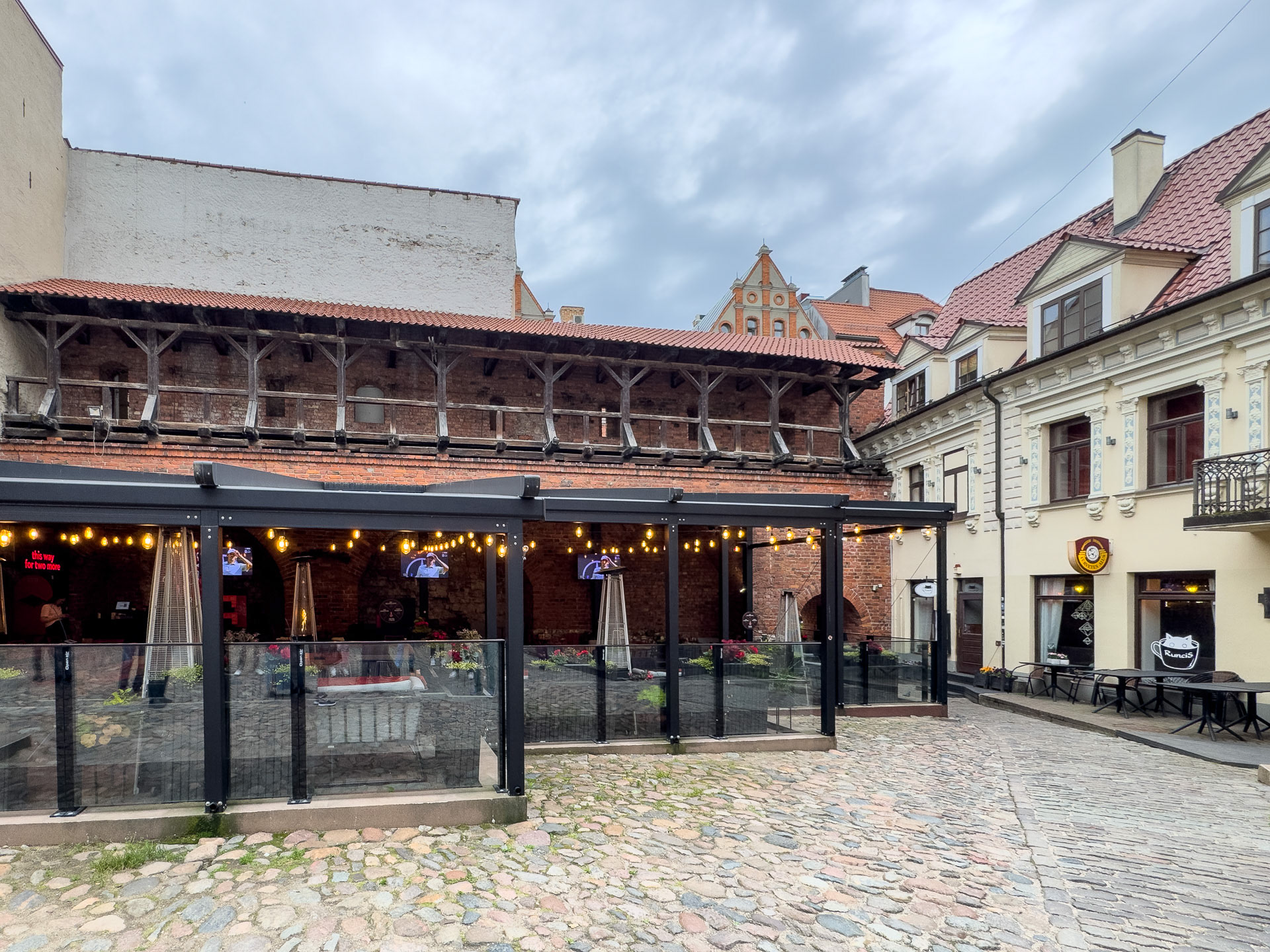 Riga - Cour intérieur du Couvent Yard, vestige des remparts