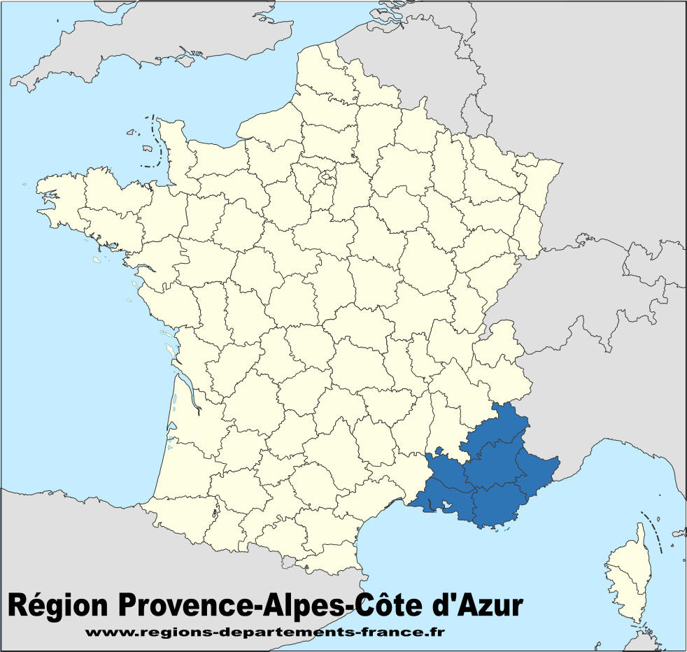 Localisation de la région PACA