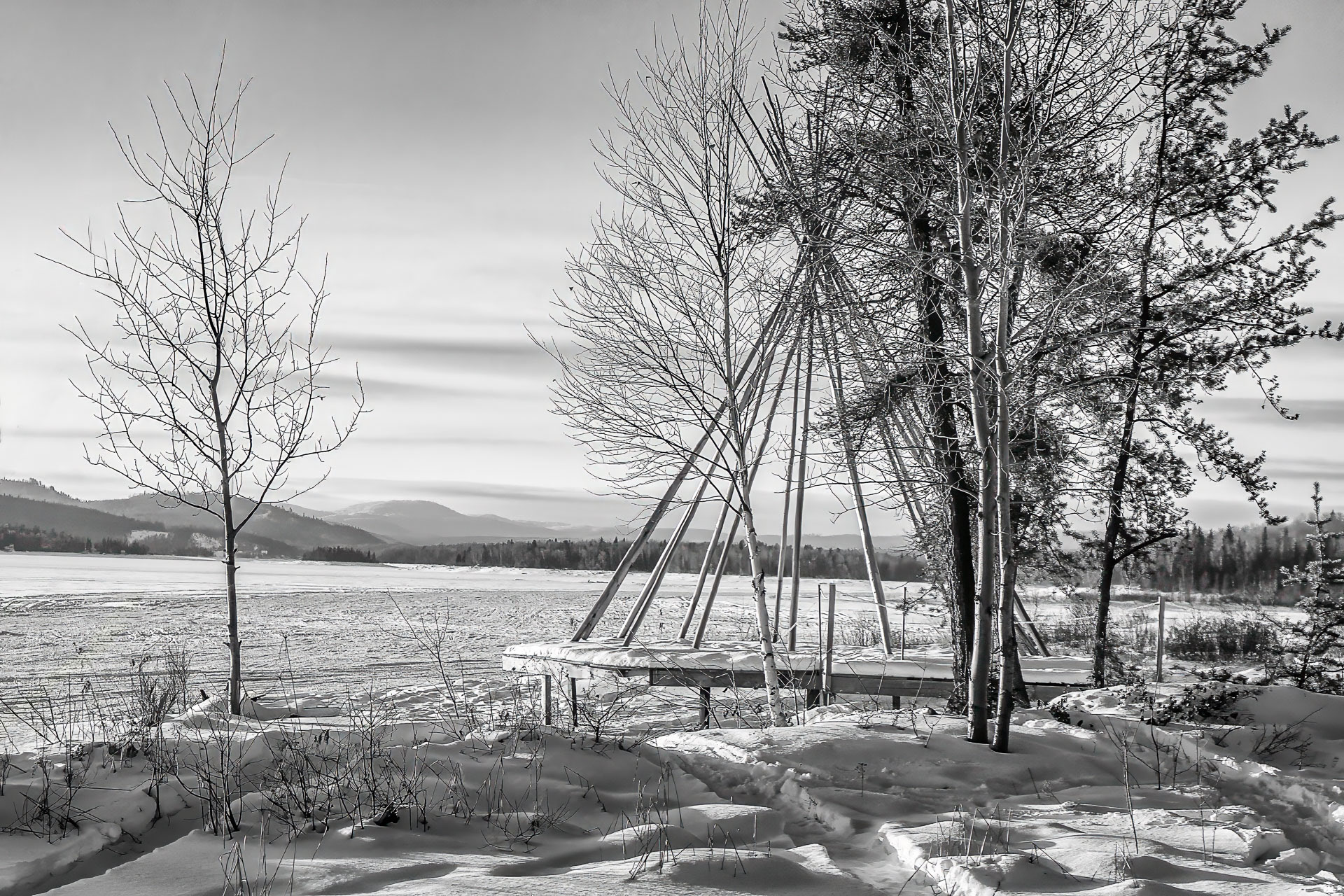 Lac Taureau gelé au Canada
