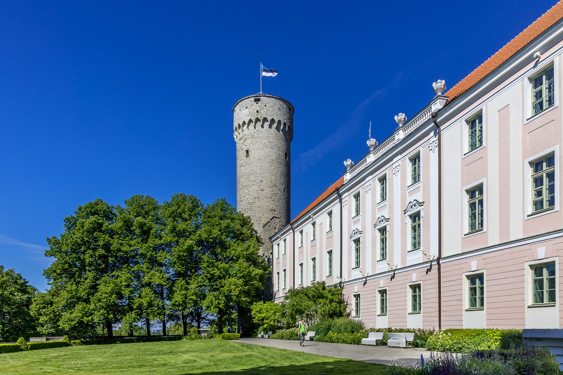 Tallinn - la tour Pikk Hermann et le château de Toompea