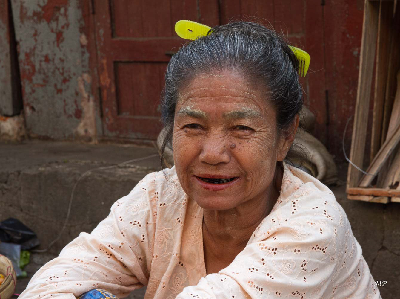 Rencontrée sur le marché de Yangon