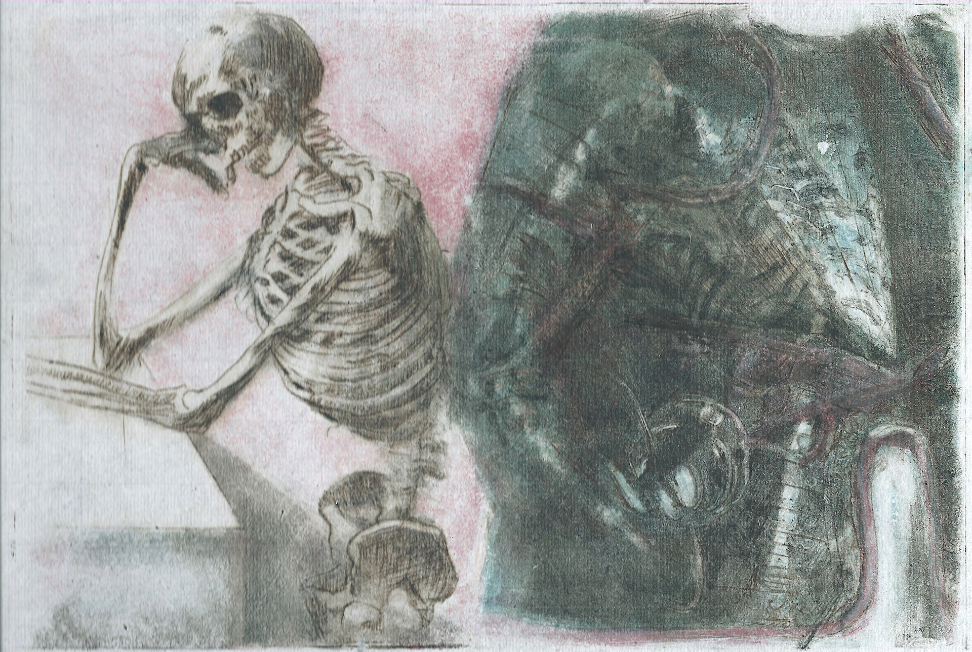 From 'Poet among the Masses', monotype on rice paper,