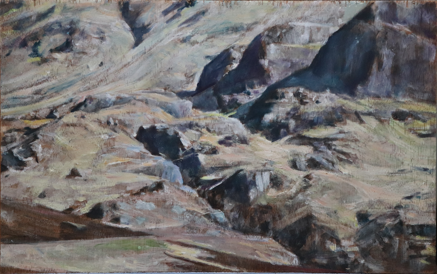 From Scottish Highlands 3, wood, 28 x 43 cm, 2023