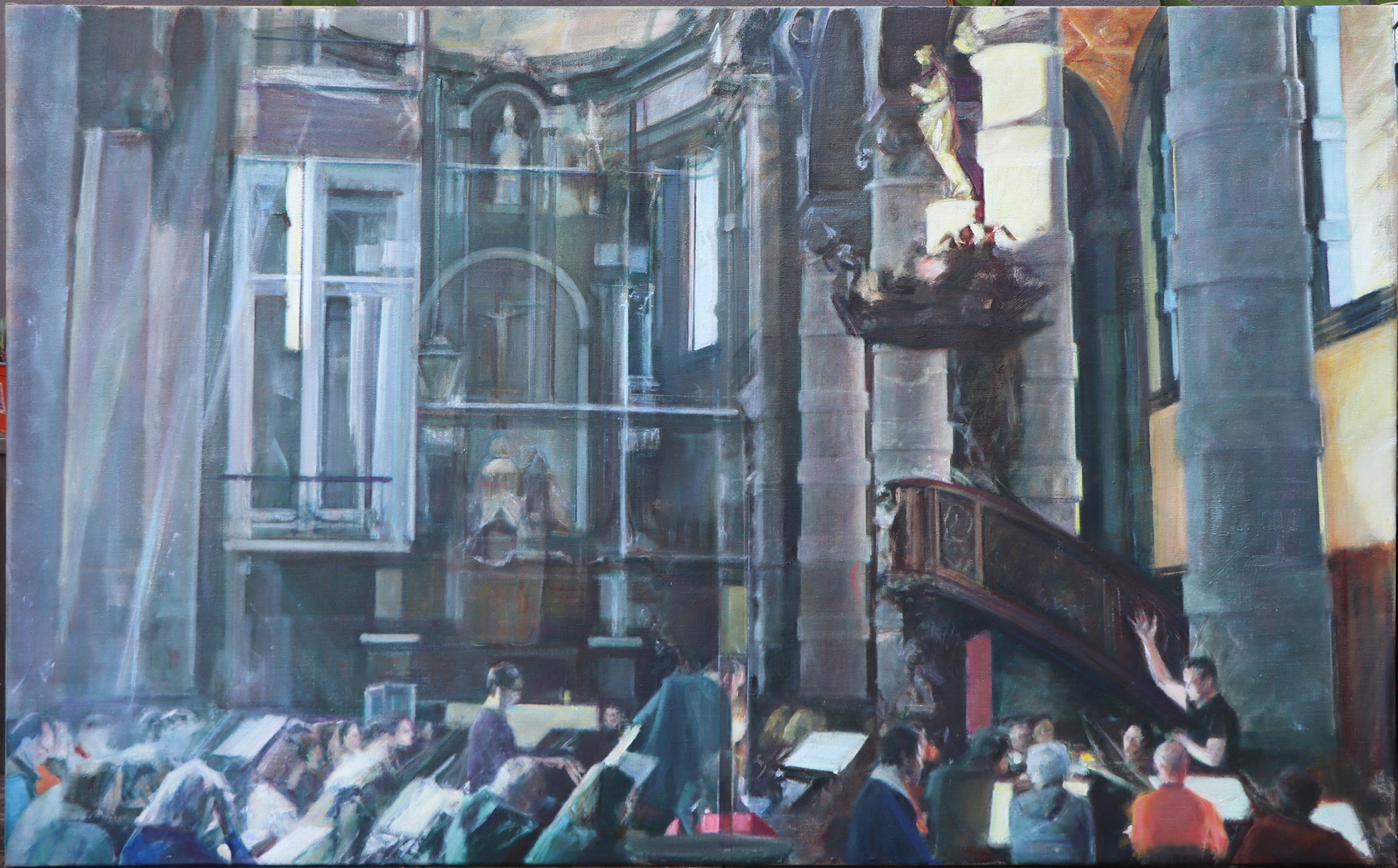 Music Rehearsal 4, canvas, 95 x 155 cm, 2021
