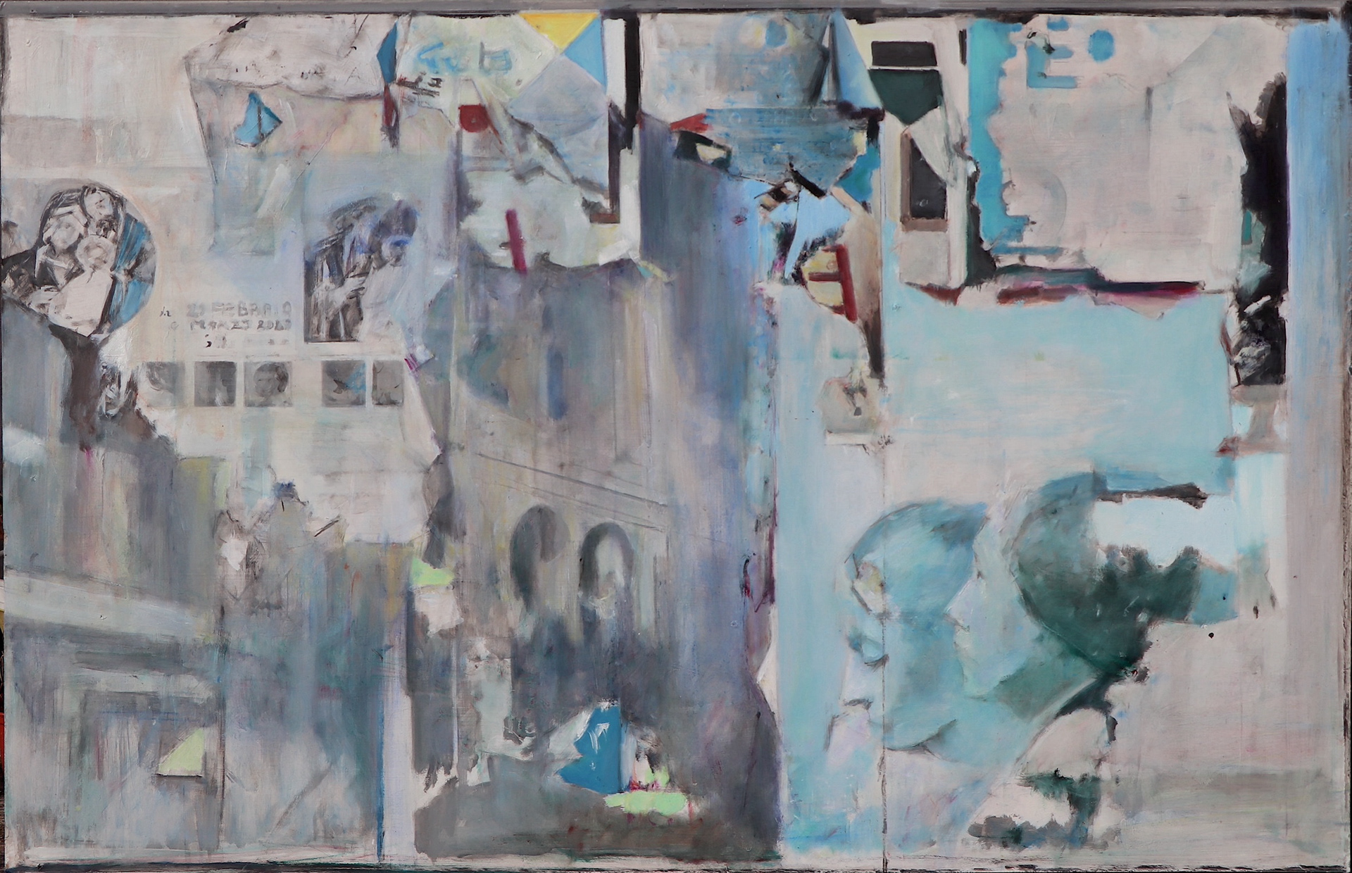 Decollage, wood, 79 x 122 cm, 2022